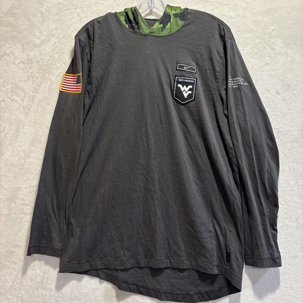 Nike West Virginia Mountaineers Military Long Sleeve Pullover Hoodie Camo Large